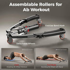 2-in-1 Hydraulic Chest & Arm Trainer with Ab Roller | 22–440 lbs Adjustable Home Gym Equipment