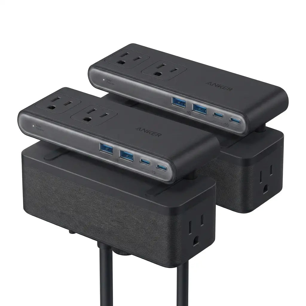 10 in 1 Clamp Power Strip with USB C Charging, Desk Mounted Extension Outlet with Surge Protection