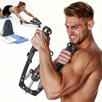 2-in-1 Hydraulic Chest & Arm Trainer with Ab Roller | 22–440 lbs Adjustable Home Gym Equipment