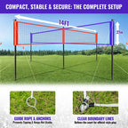 Portable 4-Way Volleyball Game Set