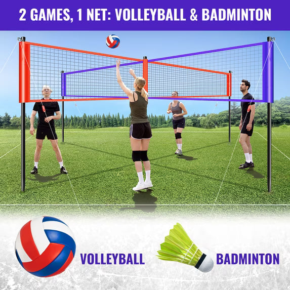 Portable 4-Way Volleyball Game Set