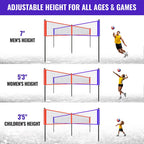Portable 4-Way Volleyball Game Set
