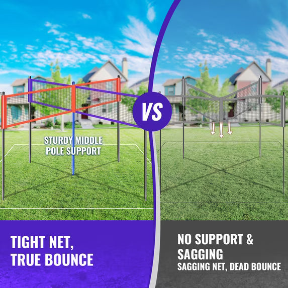 Portable 4-Way Volleyball Game Set