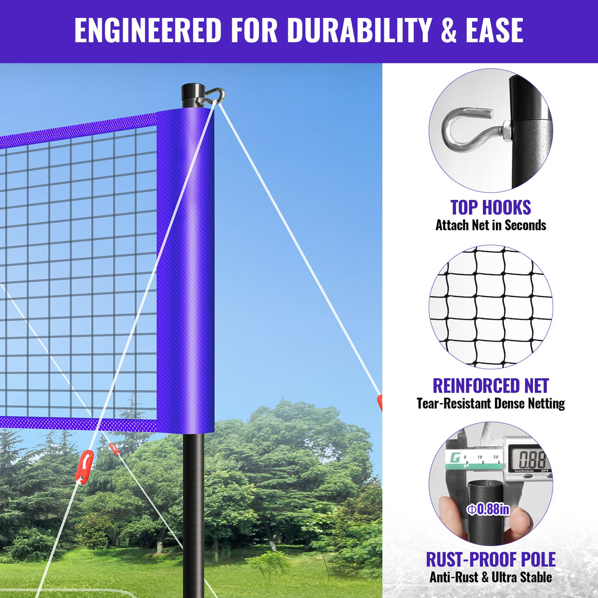 Portable 4-Way Volleyball Game Set
