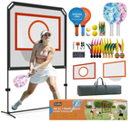 Portable Pickleball Net – Regulation Size Outdoor & Indoor Paddle Game Set with Ball Catch Net & Removable Target
