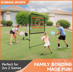 Portable Pickleball Net – Regulation Size Outdoor & Indoor Paddle Game Set with Ball Catch Net & Removable Target