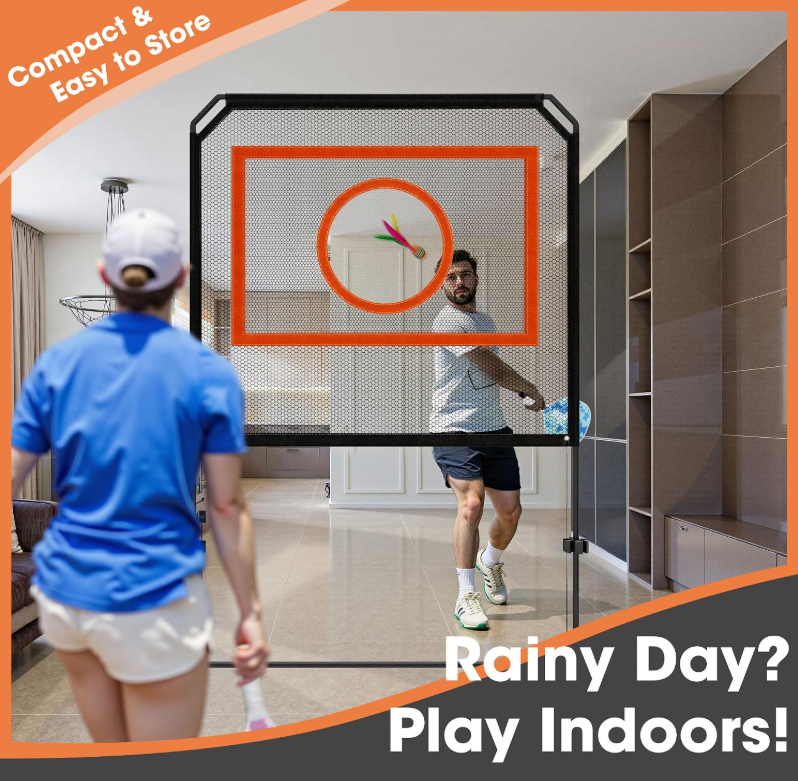 Portable Pickleball Net – Regulation Size Outdoor & Indoor Paddle Game Set with Ball Catch Net & Removable Target