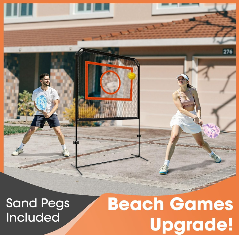 Portable Pickleball Net – Regulation Size Outdoor & Indoor Paddle Game Set with Ball Catch Net & Removable Target