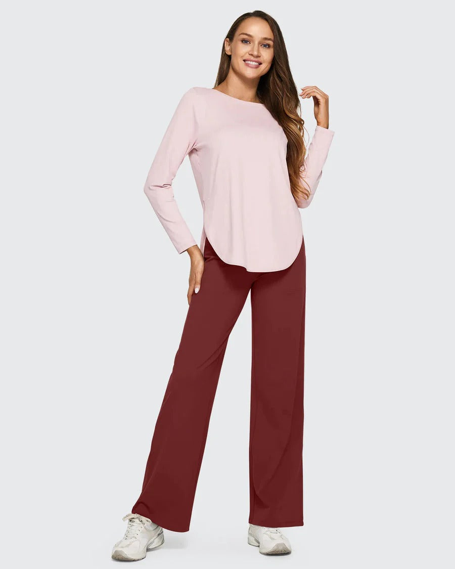 High-Waist Weite Hose — Office Fit，Butt-Lifting