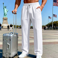 👖 50% OFF NOW!  Men's Straight Leg Pants – Elastic Waist, Drawstring & Knit – Casual Comfort & Breathable