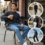👖 50% OFF NOW!  Men's Straight Leg Pants – Elastic Waist, Drawstring & Knit – Casual Comfort & Breathable